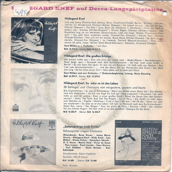 Hildegard Knef - Lola Und Jonny 40785 Vinyl Singles Vinyl Goed / Hoes Goed