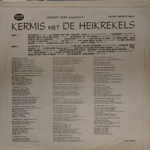 Heikrekels - Kermis Met De Heikrekels (LP) Vinyl LP Vinyl Zeer Goed / Hoesje Goed "VINYLSINGLES.NL"