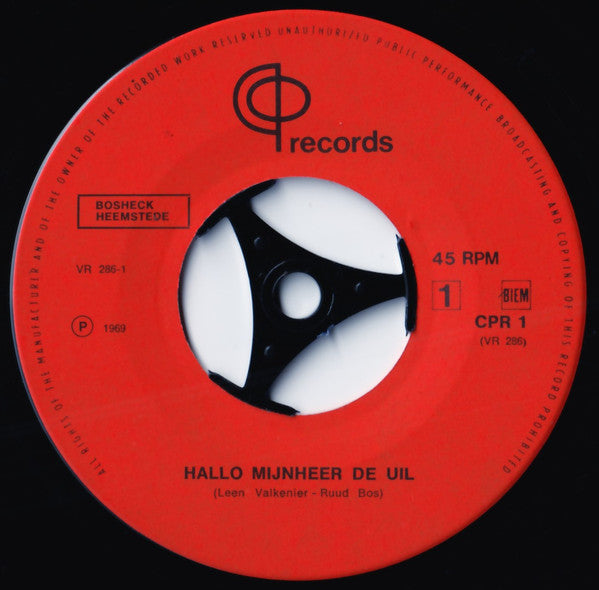 Fabeltjeskrant - Hallo Mijnheer De Uil 40892 Vinyl Singles Vinyl Zeer Goed / Hoesje Goed "VINYLSINGLES.NL"
