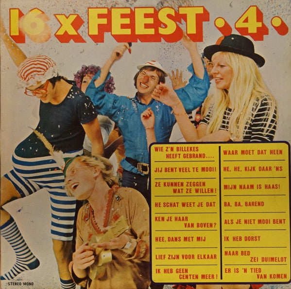 Various - 16 X Feest 4 (LP) 41254 Vinyl LP JUKEBOXSINGLES.NL   