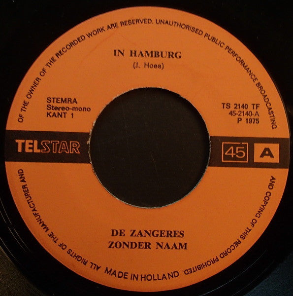 Zangeres Zonder Naam - In Hamburg 41732 Vinyl Singles Vinyl Goed / Hoes Generic