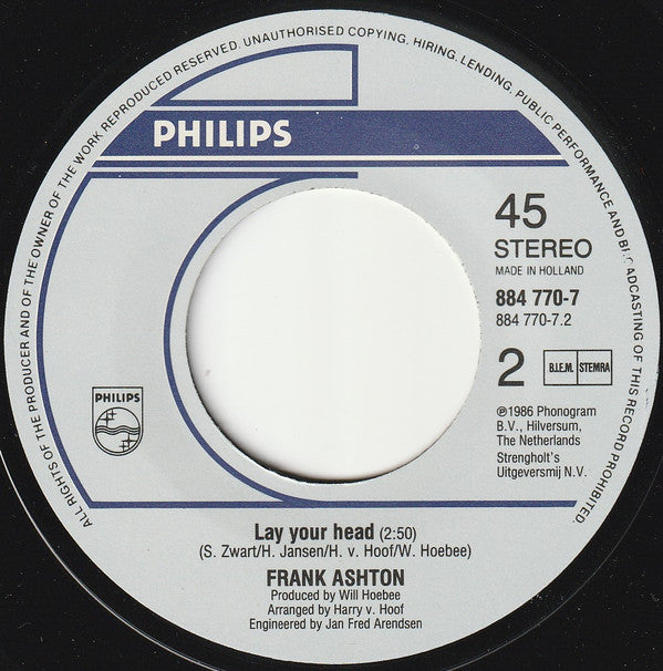 Frank Ashton - Roses Ain't Growing Anymore Vinyl Singles Vinyl Zeer Goed / Hoesje Generic "VINYLSINGLES.NL"
