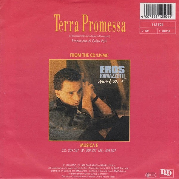Eros Ramazzotti - Terra Promessa 40722 Vinyl Singles Vinyl Goed / Hoes Sticker
