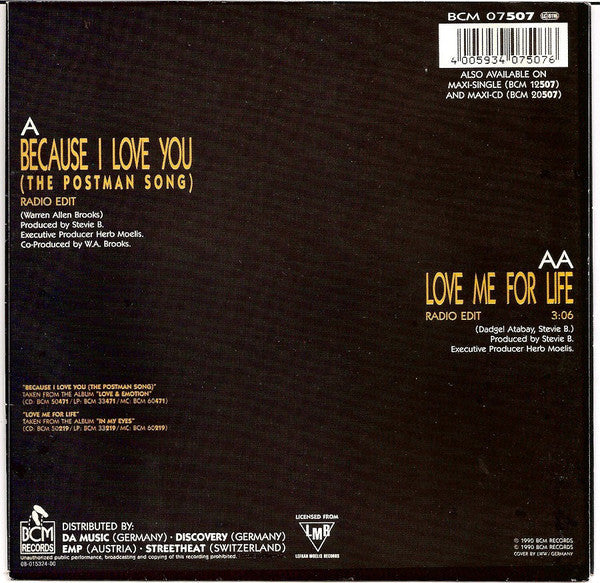 Stevie B. – Weil ich dich liebe (The Postman Song) 08099 12180 25993