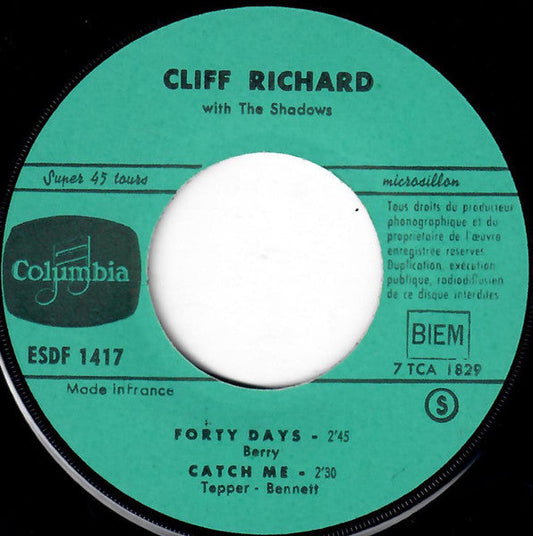 Cliff Richard - Forty Days Vinyl Singles Vinyl Zeer Goed / Hoesje Generic "VINYLSINGLES.NL"