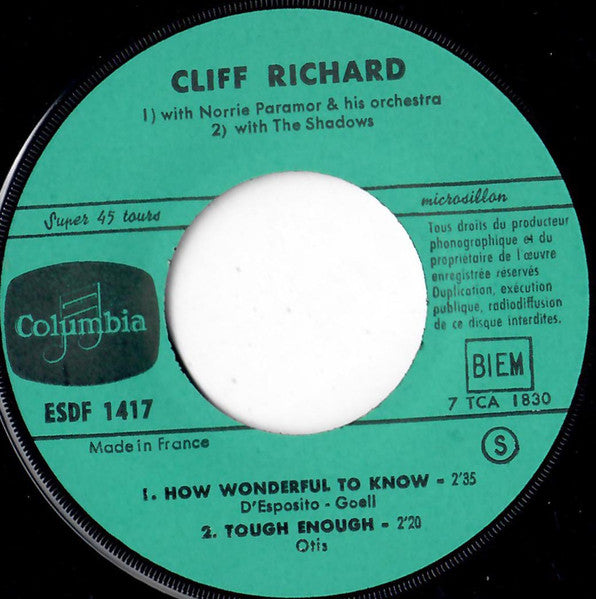 Cliff Richard - Forty Days Vinyl Singles Vinyl Zeer Goed / Hoesje Generic "VINYLSINGLES.NL"
