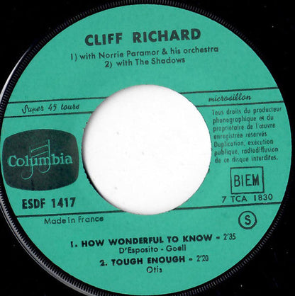 Cliff Richard - Forty Days Vinyl Singles Vinyl Zeer Goed / Hoesje Generic "VINYLSINGLES.NL"