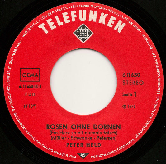 Peter Held - Rosen Ohne Dornen (Ein Herz Spielt Niemals Falsch) 36046
