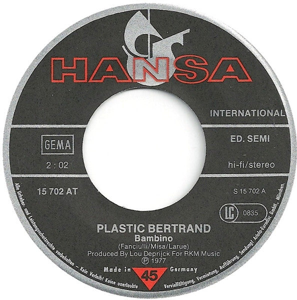 Plastic Bertrand - Bambino 29587