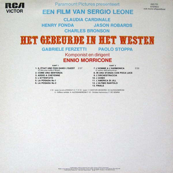 Ennio Morricone - Het Gebeurde In Het Westen (LP) (B-Keus) Vinyl LP Vinyl Goed / Hoes Redelijk "VINYLSINGLES.NL"