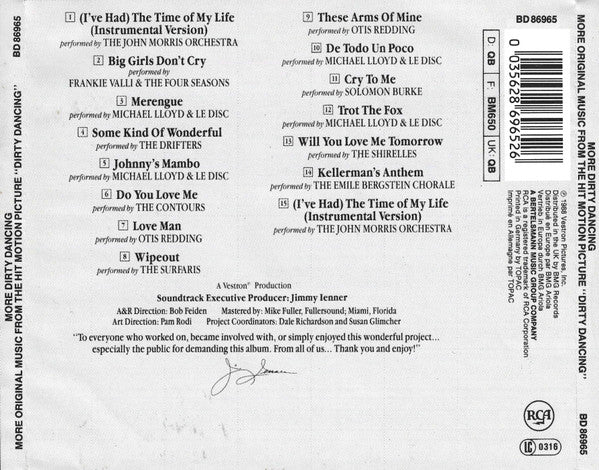 Various - More Dirty Dancing (More Original Music From The Hit Motion Picture "Dirty Dancing") (CD) 70846 Compact Disc Goede Staat