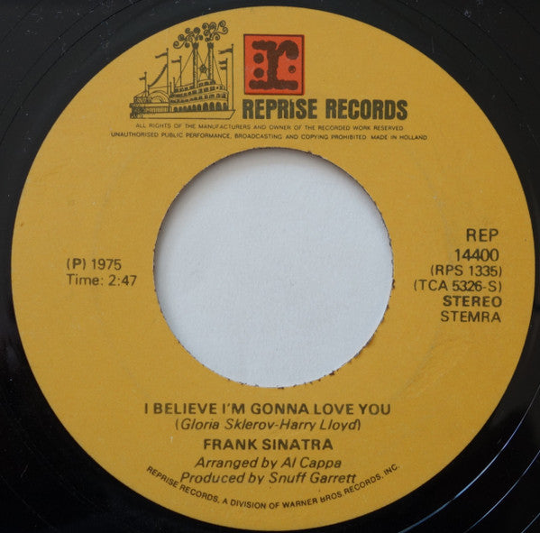 Frank Sinatra - I Believe I'm Gonna Love You Vinyl Singles Vinyl Zeer Goed / Hoesje Generic "VINYLSINGLES.NL"