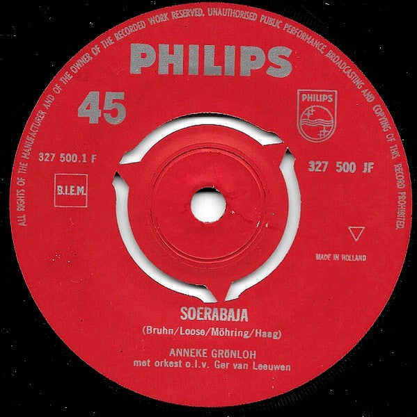 Anneke Gronloh - Soerabaja Vinyl Singles Vinyl Goed / Hoes Goed