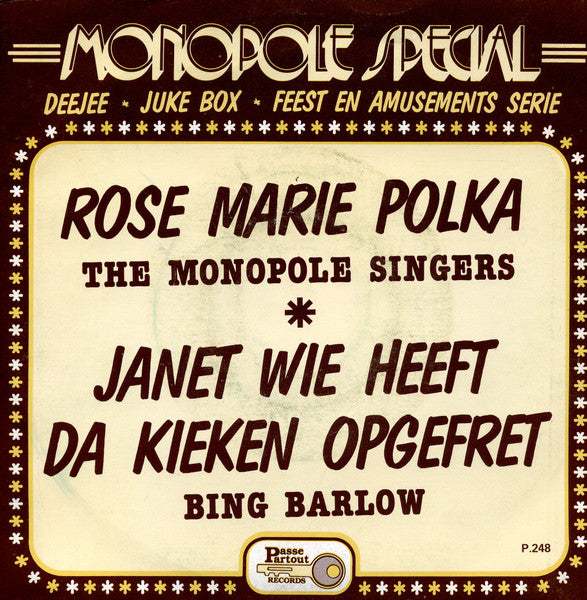 Monopole Singers / Bing Barlow - Rose Marie Polka 37100 (B) Vinyl Singles Vinyl Goed / Hoes Goed