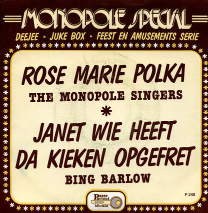 Monopole Singers / Bing Barlow - Rose Marie Polka 37100 (B) Vinyl Singles Vinyl Goed / Hoes Goed