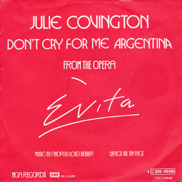 Julie Covington - Don't Cry For Me Argentina 42865 Vinyl Singles Vinyl Goed / Hoes Goed
