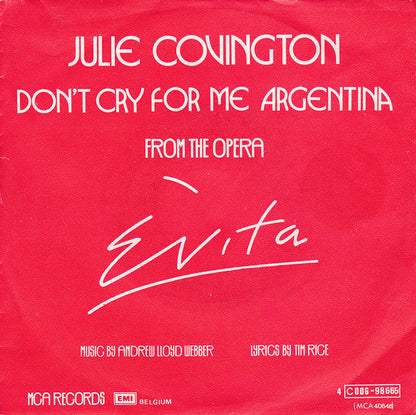 Julie Covington - Don't Cry For Me Argentina 42865 Vinyl Singles Vinyl Goed / Hoes Goed