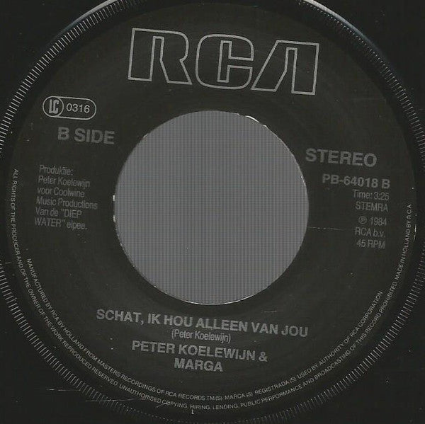 Peter Koelewijn & Marga Bult - Als Het Anker Het Houdt Wint Het Schip Van De Storm 42125 Vinyl Singles Vinyl Goed / Hoes Generic