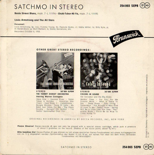 Louis Armstrong und seine All-Stars – Basin Street Blues 14416