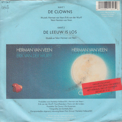 Herman van Veen - De Clowns Vinyl Singles Vinyl Zeer Goed / Hoesje Goed "VINYLSINGLES.NL"