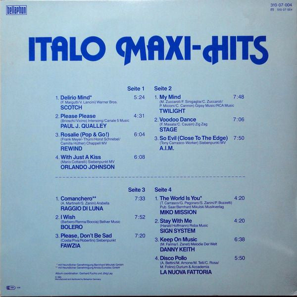 Various - Italo Maxi-Hits (LP) 51710 Vinyl LP Dubbel Vinyl Goed / Hoes Zie Foto