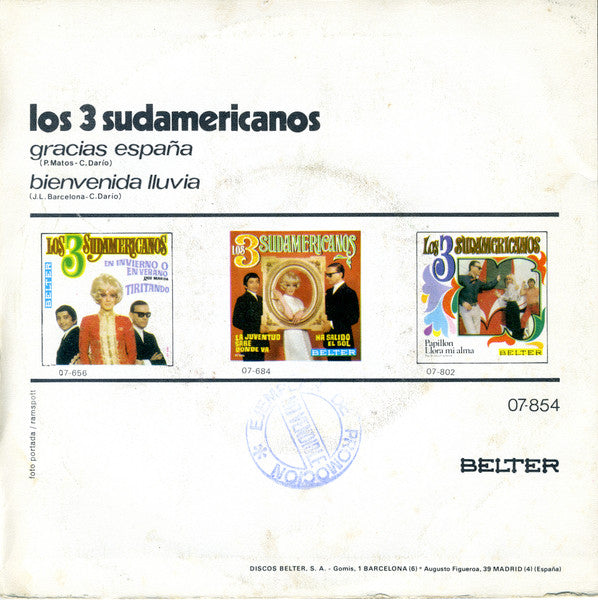 Los 3 Sudamericanos - Los 3 Sudamericanos Vinyl Singles Vinyl Goed / Hoes Goed