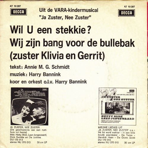 Hetty Blok En Leen Jongewaard - Wil U Een Stekkie? Vinyl Singles Vinyl Zeer Goed / Hoesje Goed "VINYLSINGLES.NL"