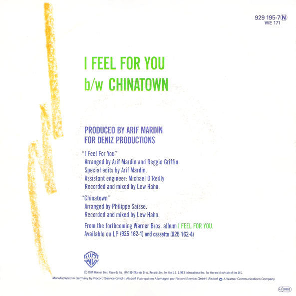 Chaka Khan - I Feel For You 40701 Vinyl Singles Vinyl Goed / Hoes Goed