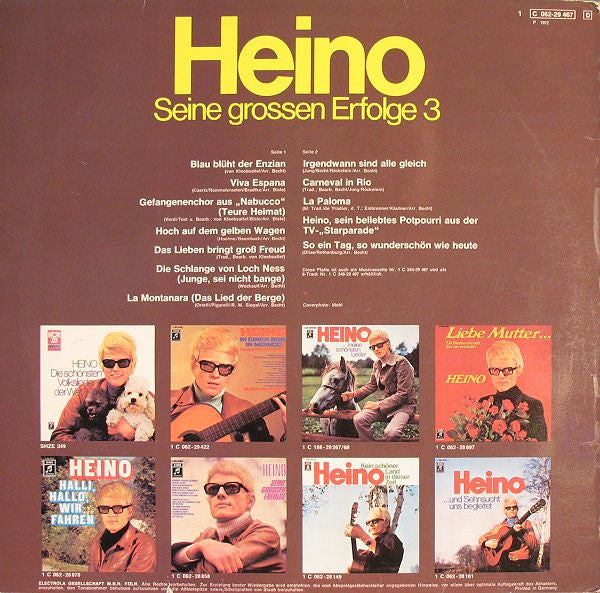 Heino - Seine Grossen Erfolge 3 (LP) 40825 Vinyl LP JUKEBOXSINGLES.NL   