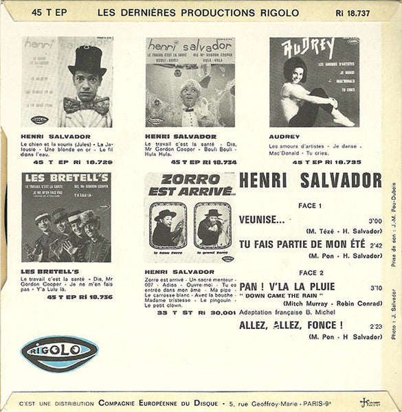 Henri Salvador - Allez, Allez, Fonce ! 42272 Vinyl Singles EP Vinyl Goed / Hoes Goed