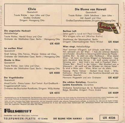 Traute Richter – Edith Schollwer – Jean Löhe – Adi Appelt – Die Blume Von Hawaii 28395