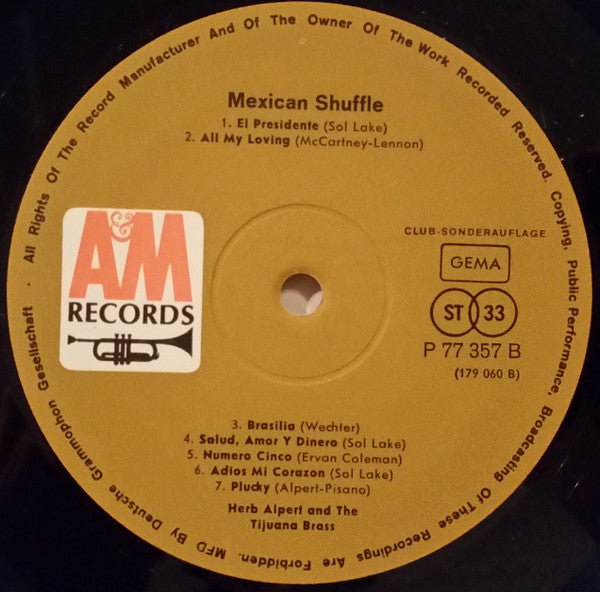 Herb Alpert & The Tijuana Brass - Mexican Shuffle (LP) Vinyl LP Vinyl Zeer Goed / Hoesje Goed "VINYLSINGLES.NL"