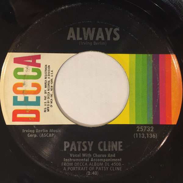 Patsy Cline - Always 42429 Vinyl Singles Vinyl Goed / Hoes Generic