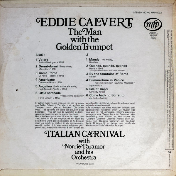 Eddie Calvert - The Man With The Golden Trumpet - Italian Carnival (LP) 43217 Vinyl LP JUKEBOXSINGLES.NL   