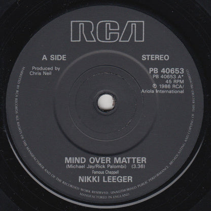 Nikki Leeger - Mind Over Matter 16785 Vinyl Singles Vinyl Goed / Hoes Goed
