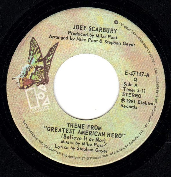 Joey Scarbury - Theme From "The Greatest American Hero" (Believe It Or Not) 41781 Vinyl Singles Vinyl Goed / Hoes Generic