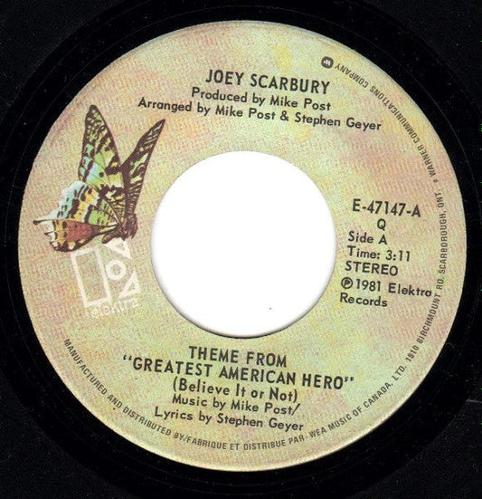 Joey Scarbury - Theme From "The Greatest American Hero" (Believe It Or Not) 41781 Vinyl Singles Vinyl Goed / Hoes Generic