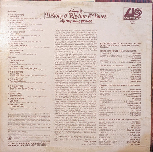 Various - History Of Rhythm & Blues Volume 4: The Big Beat 1958-60 (LP) 50289