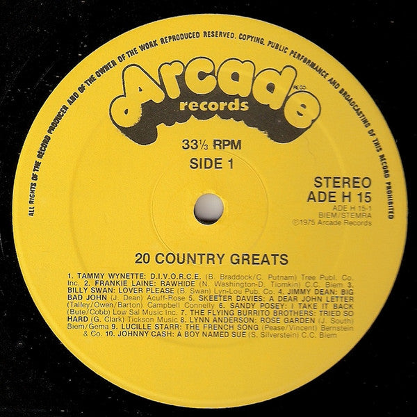 Various - 20 Country Greats (LP) 42558 Vinyl LP JUKEBOXSINGLES.NL   