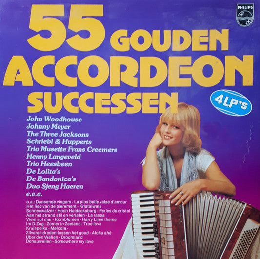 Various - 55 Gouden Accordeon Successen (LP Box) 41933 Vinyl LP Vinyl Goed / Hoes Goed