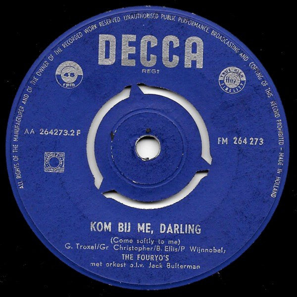 Fouryo's - Zeg Niet Nee 17180 Vinyl Singles Vinyl Zeer Goed / Hoesje Generic "VINYLSINGLES.NL"