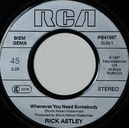 Rick Astley - Whenever You Need Somebody Vinyl Singles Vinyl Goed / Hoes Goed