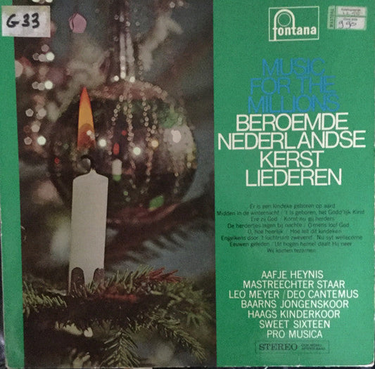 Various - Music For The Millions: Beroemde Nederlandse Kerstliederen (LP) 50855 Vinyl LP JUKEBOXSINGLES.NL   