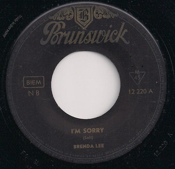Brenda Lee - I'm Sorry 42383 Vinyl Singles Vinyl Goed / Hoes Generic
