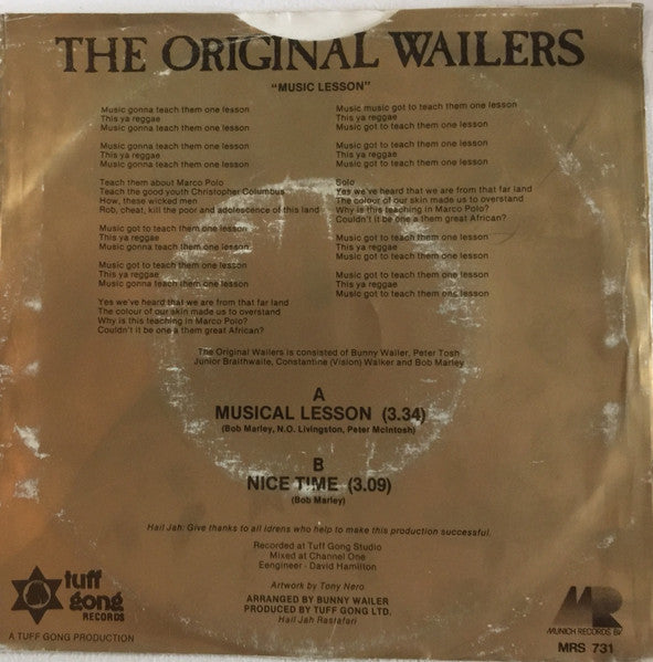 Wailers - Musical Lesson 41505 Vinyl Singles Vinyl Goed / Hoes Goed