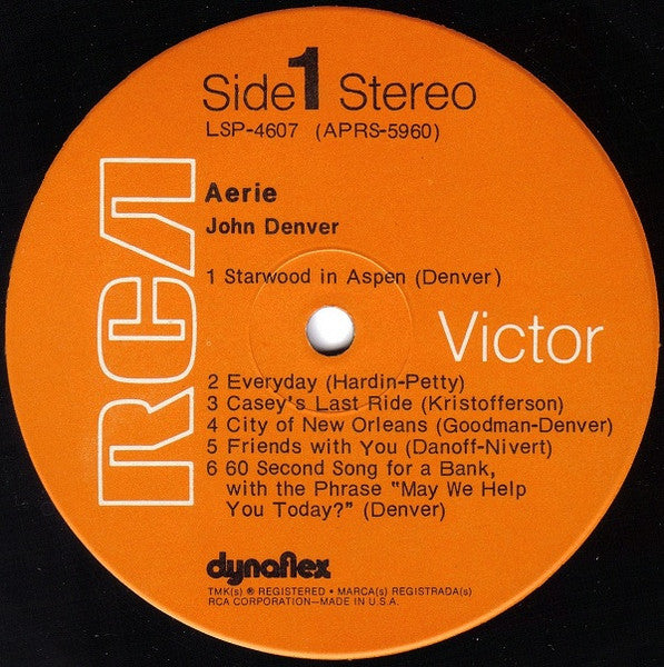 John Denver - Aerie (LP) 52168 Vinyl LP Vinyl Goed / Hoes Goed