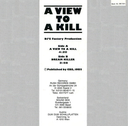 D.J.'s Factory - A View To A Kill 42049 Vinyl Singles Vinyl Goed / Hoes Goed