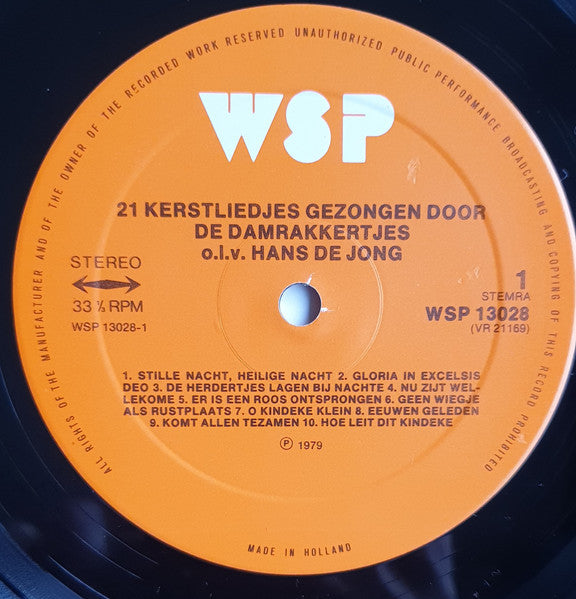 Damrakkertjes - 20 Kerstliedjes (LP) 48701 Vinyl LP Vinyl Zeer Goed / Hoesje Goed "VINYLSINGLES.NL"