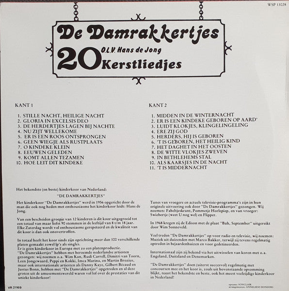 Damrakkertjes - 20 Kerstliedjes (LP) 48701 Vinyl LP Vinyl Zeer Goed / Hoesje Goed "VINYLSINGLES.NL"