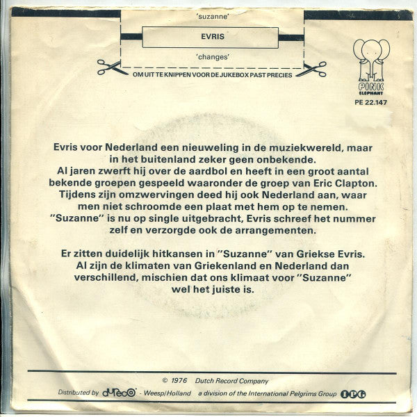 Eýris Parítsis - Suzanne (Sunday Afternoon) 41196 Vinyl Singles Vinyl Goed / Hoes Goed